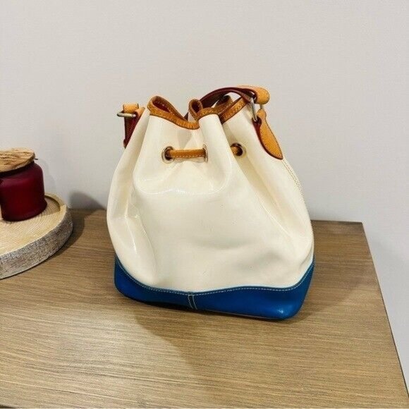 Dooney & Bourke Fairview Drawstring White and Blue Bag - Picture 8 of 13